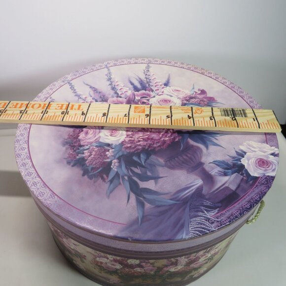 Vintage Floral Purple Violet Flowers hat box - Picture 7 of 7